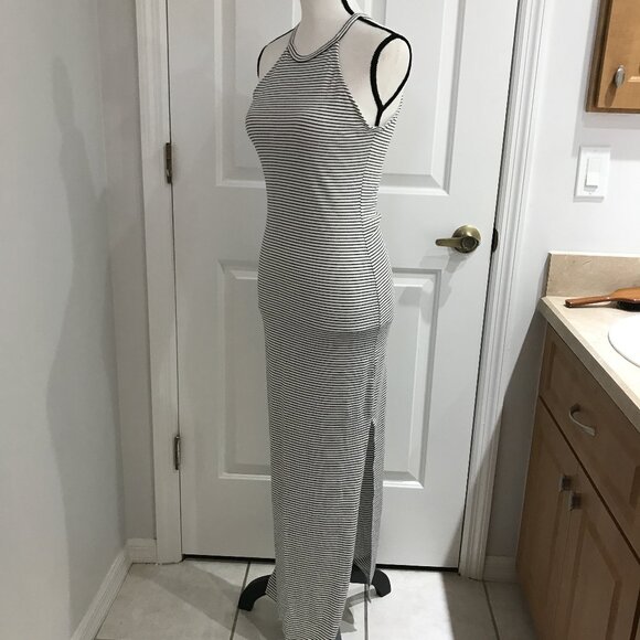 Heart & Hips White and Black Stripes Maxi Dress M - Picture 5 of 11